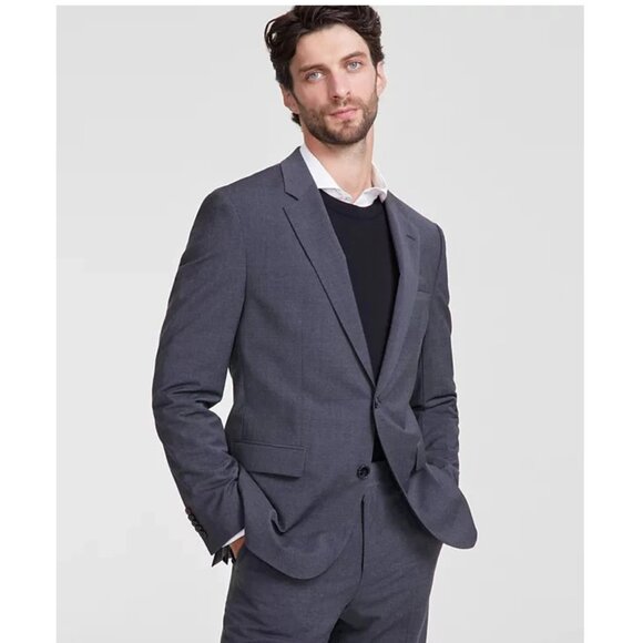 New HUGO by Hugo Boss Men's Modern-Fit Wool Blend Suit Jacket - Grey Size 40R - Picture 1 of 1